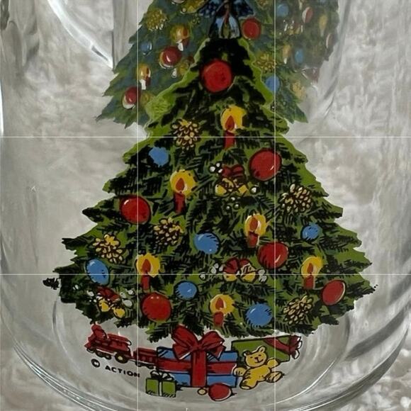 4 Vintage 1985 Luminarc Christmas Tree Glass Coffee Mugs 3 1/2” Tall Holiday - Picture 5 of 5